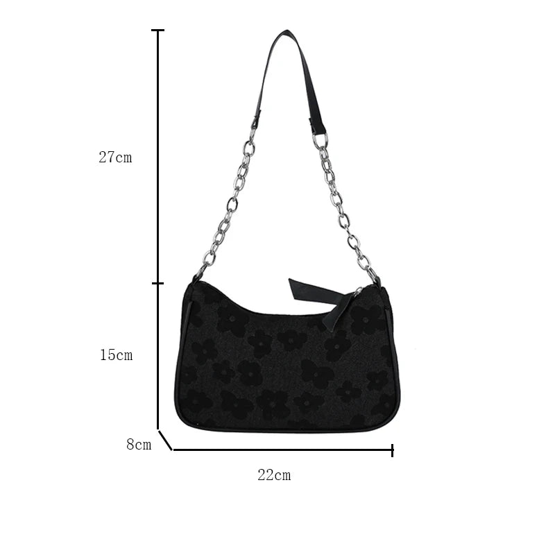 Fashion Felt Shoulder Bags for Women Small Casual Underarm Bag Female Hand Crossbody Bags for Women