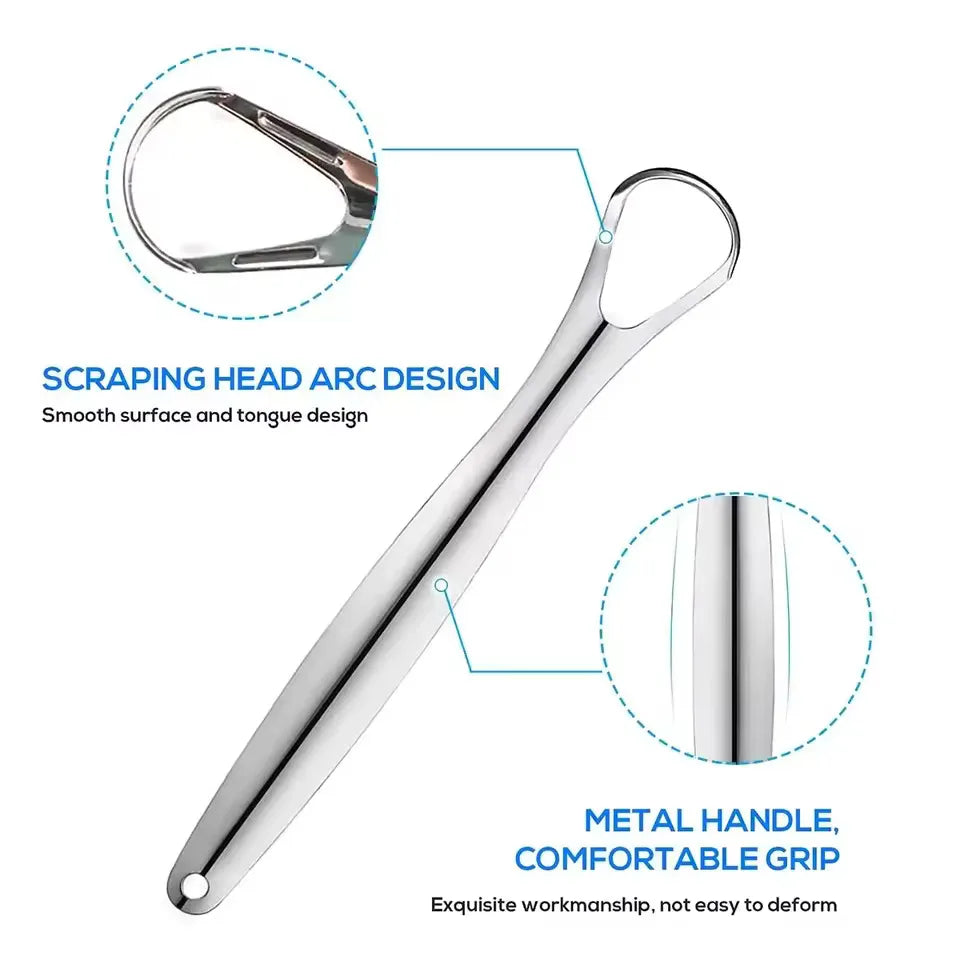 1pcs/2pcs/3pcs Metal Tongue Scraper Cleaner for Adults & Kids, Portable Stainless Steel Tongue Scrapers Brushes for Removing