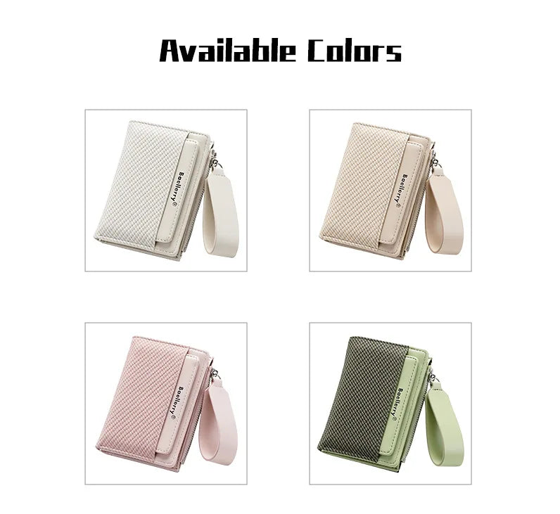 Baellerry Fashion Zipper Wallets Buckle Coin Purse Hand Women's Short Wallet Bifold Multi-slot Card Holder