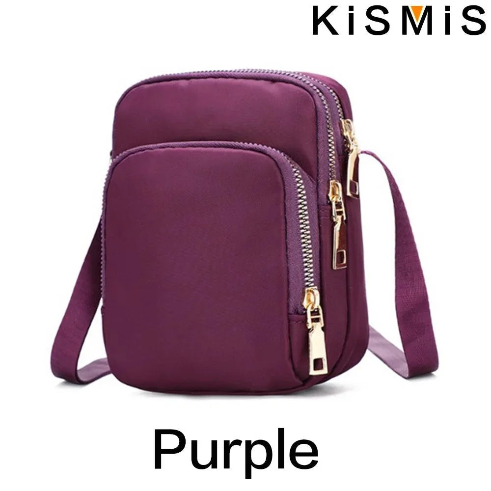 Fashion Women Nylon Crossbody Bag Adjustable Shoulder Purse Casual Handbag Mobile Phone Pouch for Everyday Use