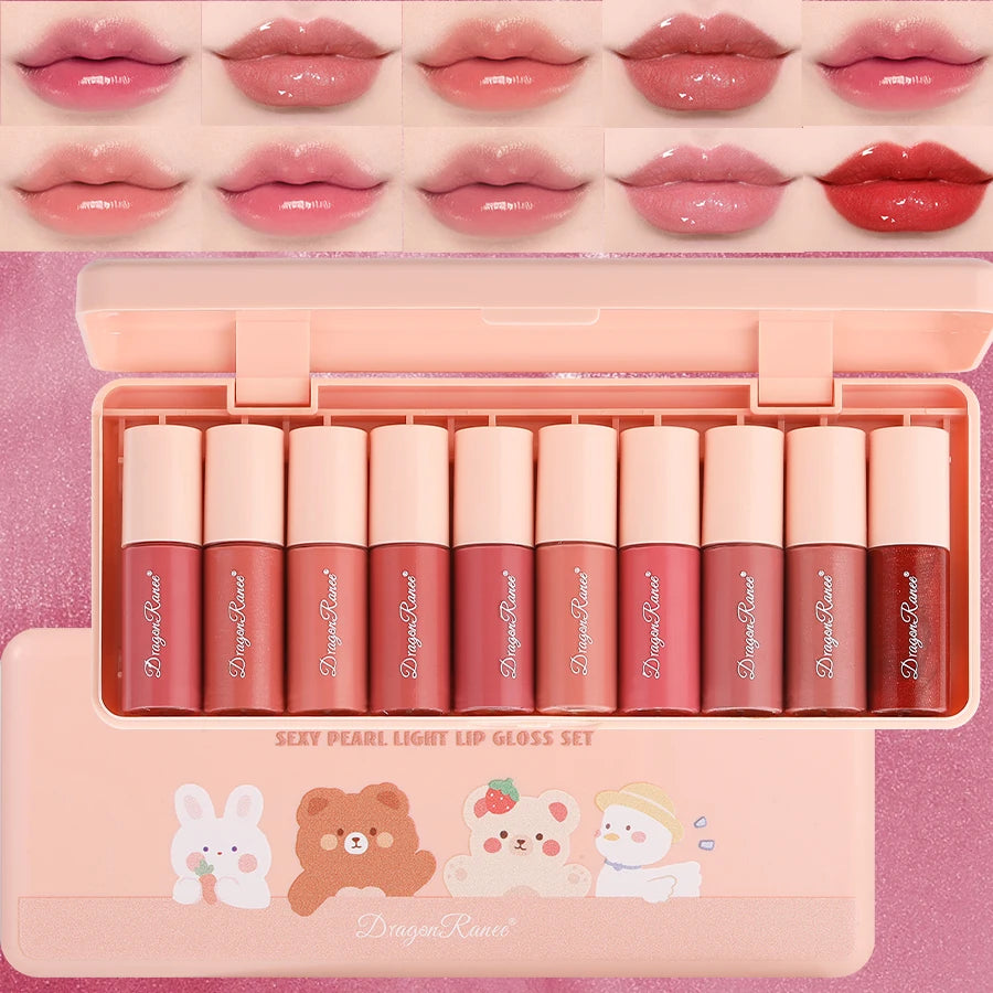 Shimmering Lip Glosses, Easy-To-Apply Lip Glaze, Non-Stick, Non-Fading, Moisturizing, Shiny Lip Gloss