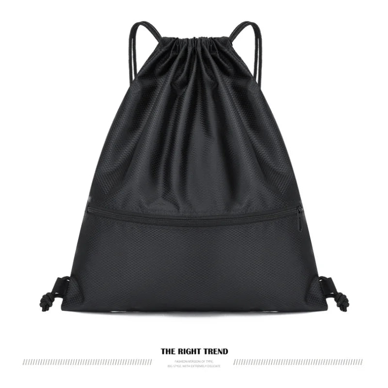 Lightweight Drawstring Backpack for Men and Women Sports Fitness Backpack Outdoor Leisure Backpack Zipper Bag