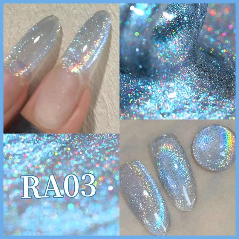 BORN PRETTY 10ml Rainbow Auroras Cat Magnetic Gel Nail Polish Holographics Soak Off Manicure Gel Varnis Semi Permanent Nail Art
