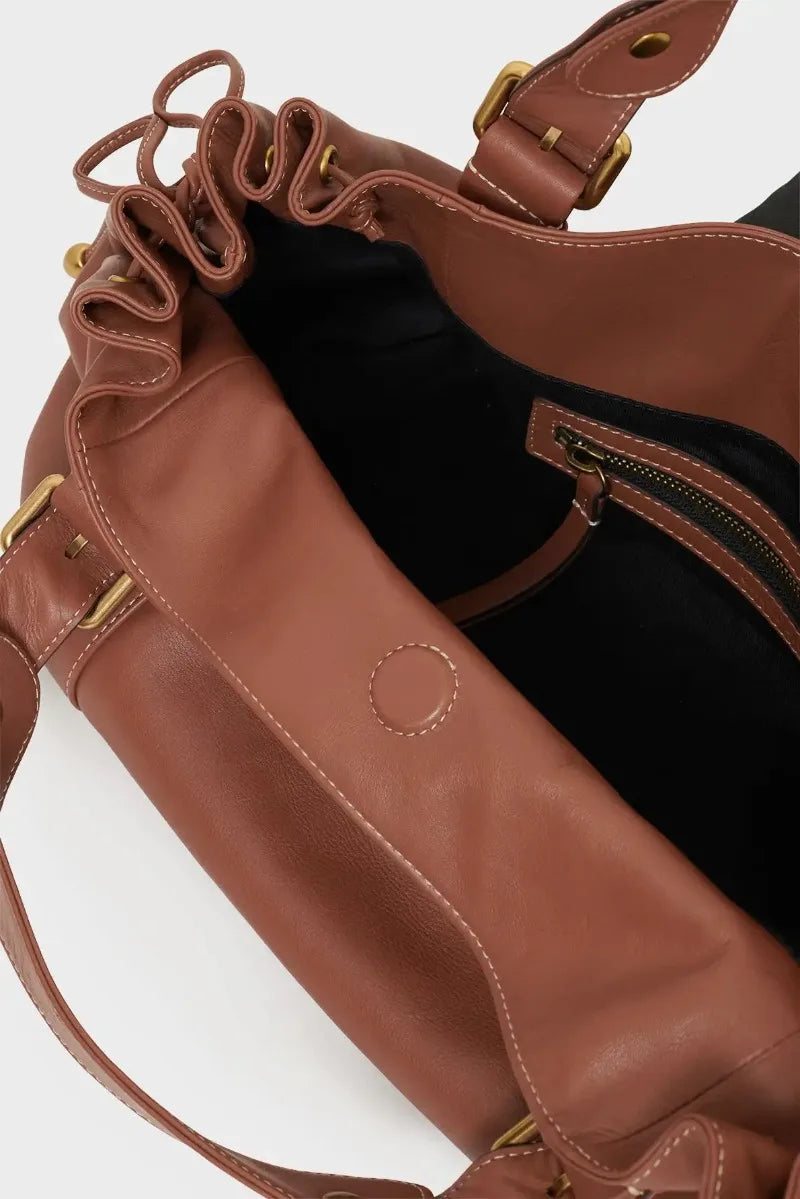Women's Simple Crossbody Bag Elegant And Versatile Boston Style Work Interior Polyester Soft Handbag