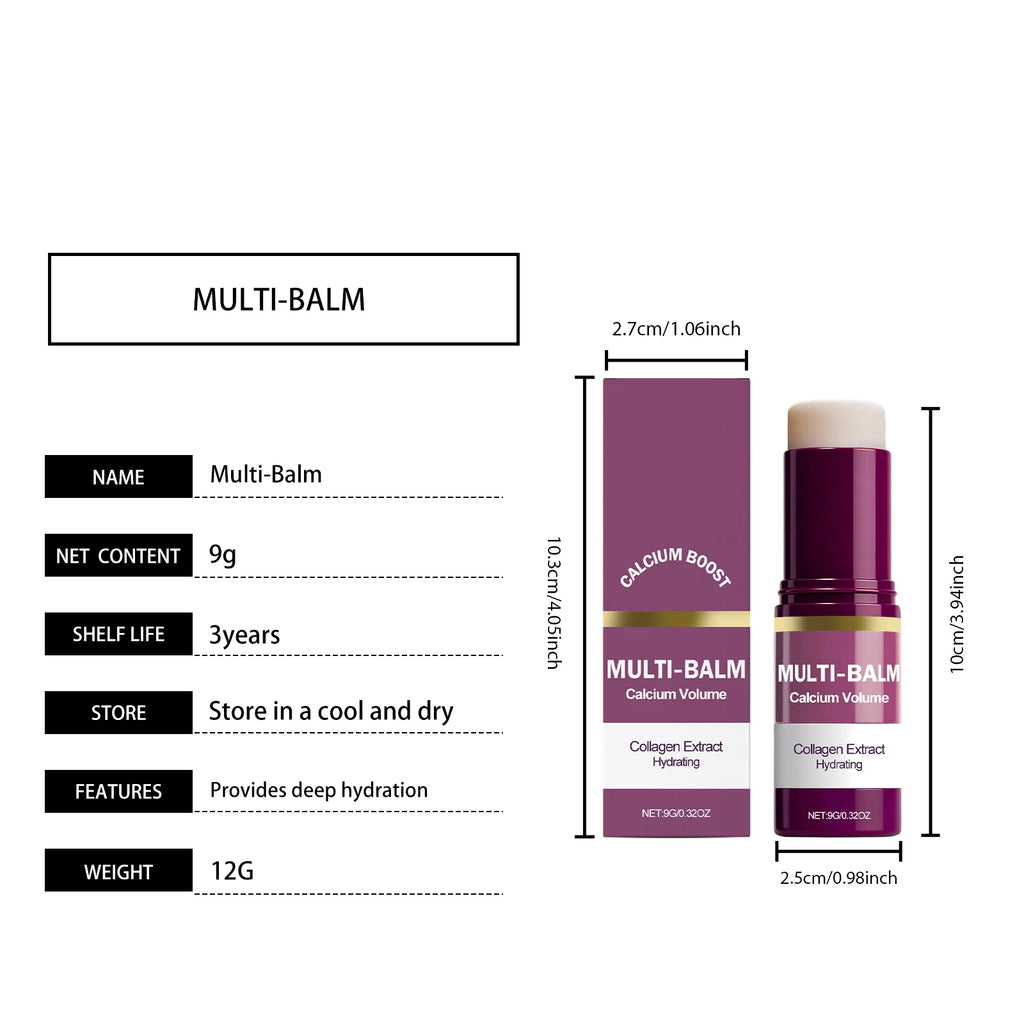 Multi Balm Calcium Volume Firming Skin Hydrating Nourishing Smoothing Collagen Moisturing Stick Suitable for Eyes Neck Face