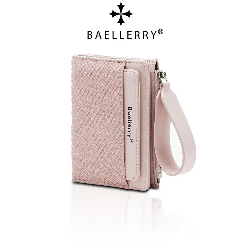 Baellerry Fashion Zipper Wallets Buckle Coin Purse Hand Women's Short Wallet Bifold Multi-slot Card Holder