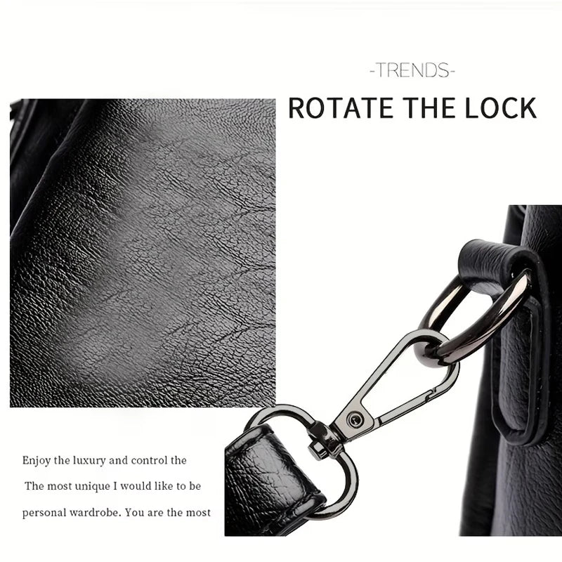 Women Vintage PU Leather Crossbody Bag Casual Daily Mini Shoulder Handbag Multi‑Layer Zipper Pocket Design Adjustable Strap Ligh