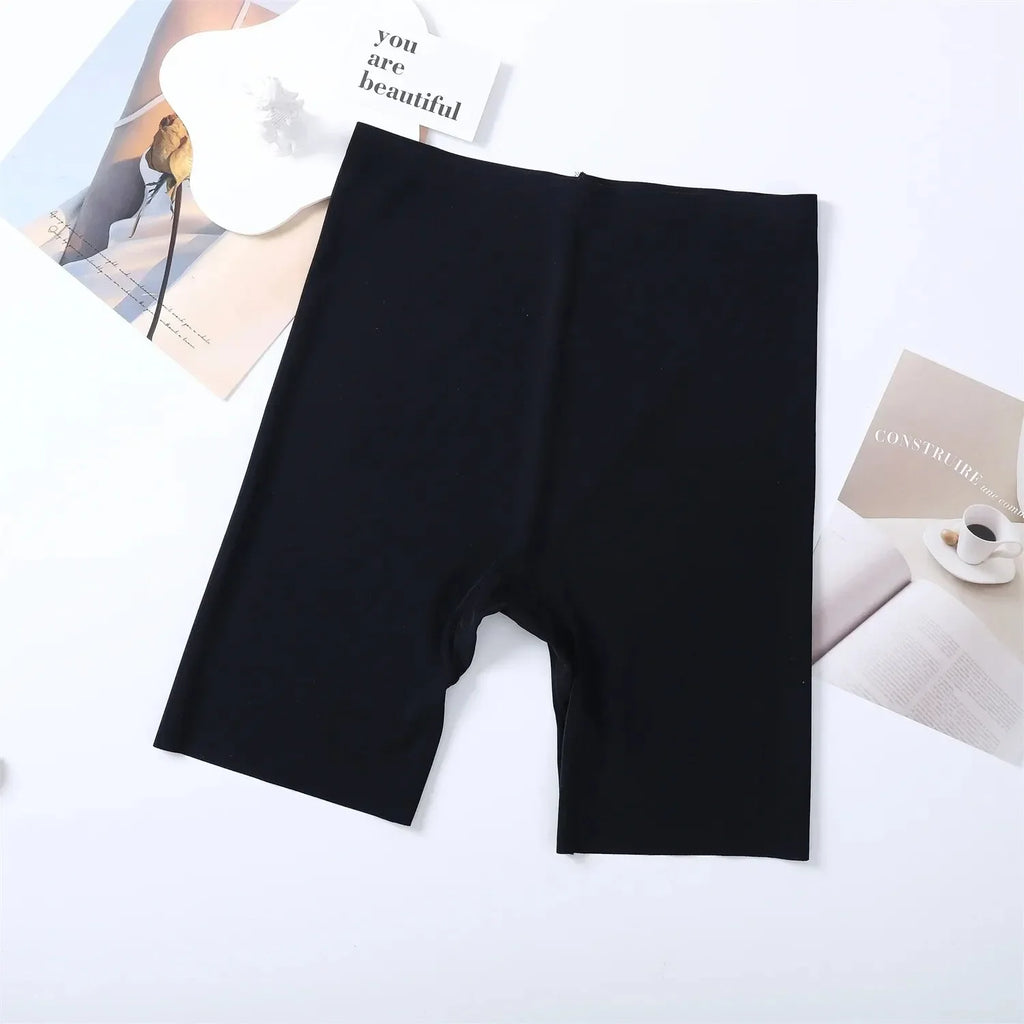 CHUANGERM Seamless High Waist Shorts Panties For Women Tummy Control Hip Lift Ice Silk Safety Pants Sports Underwear