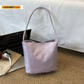 Embroidered Nylon Bucket Bag, Japanese Style Commuter Single Shoulder Bag, Fashion Spring Summer Small Square Handbag for Women