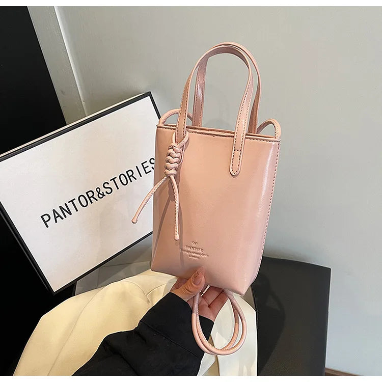 PU Leather Mini Crossbody Bag for Women 2025 New Korean Fashion Luxury Shoulder Bags Female Simple Retro Handbags and Purses