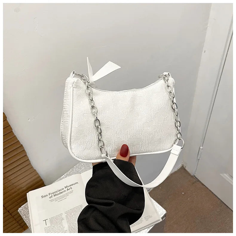 Fashion Felt Shoulder Bags for Women Small Casual Underarm Bag Female Hand Crossbody Bags for Women