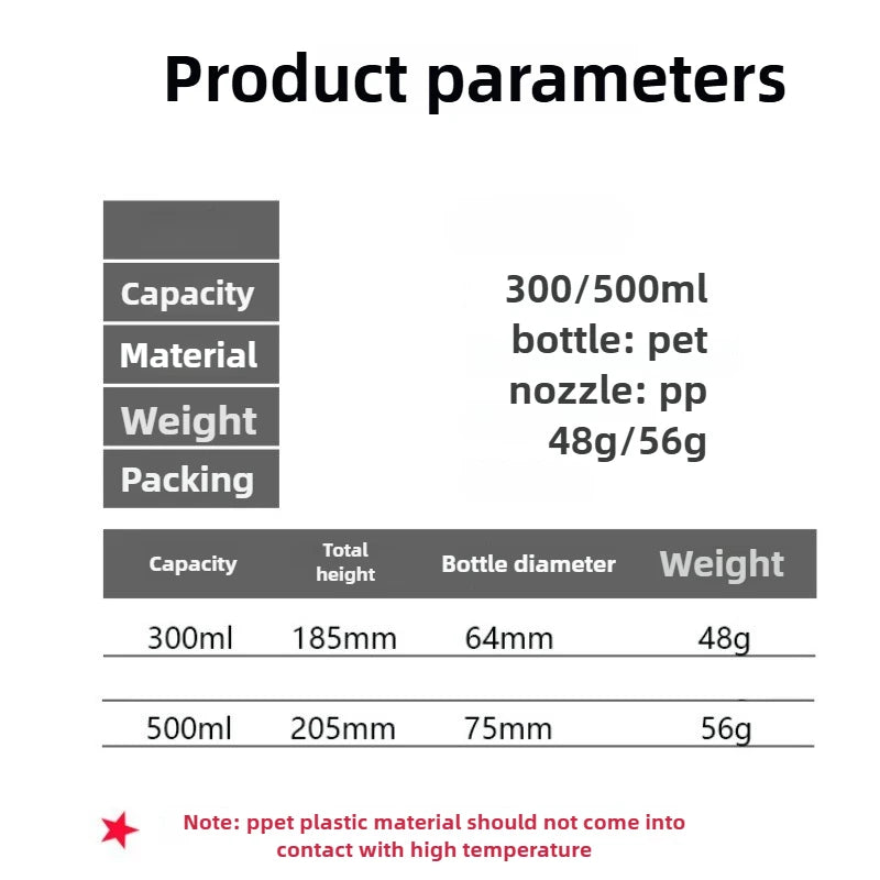 300/500ML Plastic Spray Bottle Large Capacity High Pressure Moisturizer Empty Container for Water Can Hair Stylist Hairdressing