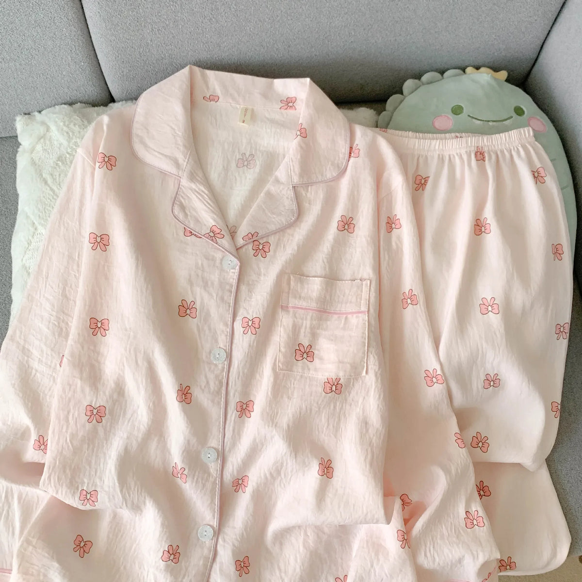 Spring/Autumn New Arrivals: Cloud-Print Cotton Long-Sleeved Pyjama Set for Women Adorable Sweetheart Style Nightwear Homewear