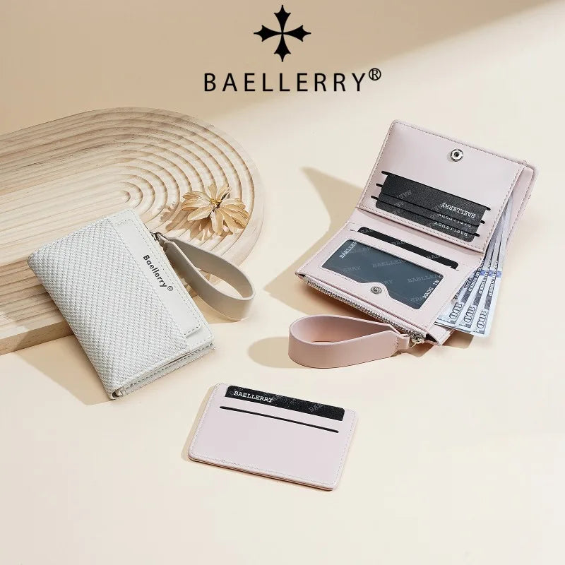 Baellerry Fashion Zipper Wallets Buckle Coin Purse Hand Women's Short Wallet Bifold Multi-slot Card Holder