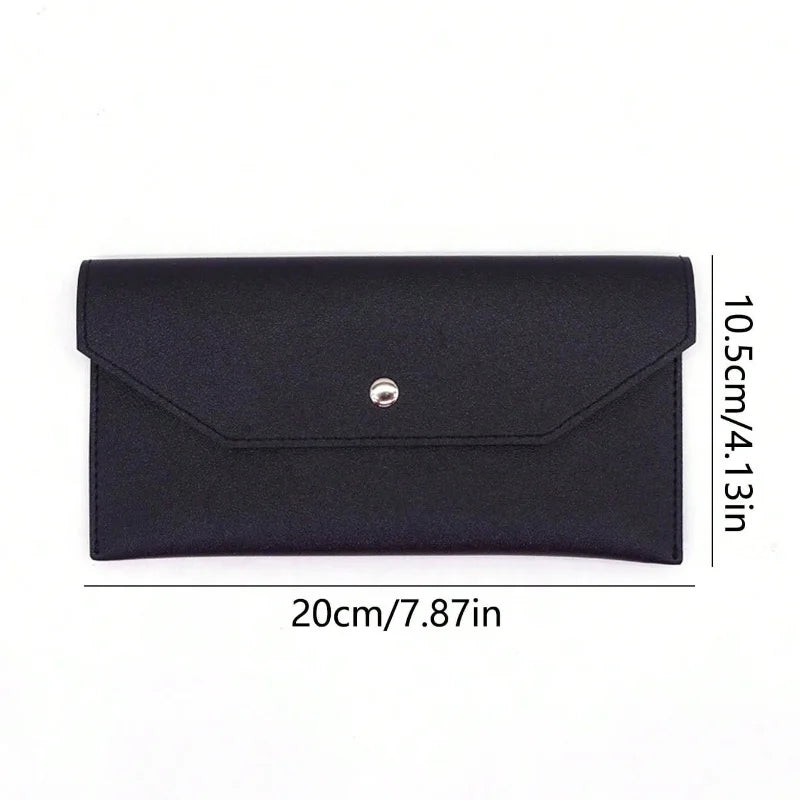 1PC Women's Wallet Reusable Money Clip Wallet Cash Bank Card Envelope Storage Bag with Card Slot Portable Leather Wallet Men