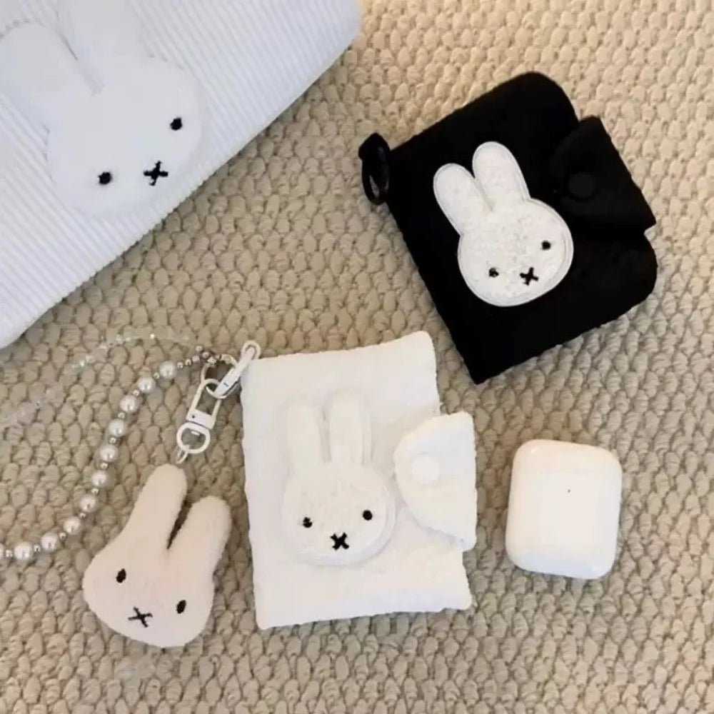 Cute Miffy Kawaii Wallet Coin Purse ID Bag Portable Change Cartoon Rabbit Pendant Storage Bag Girl Gift