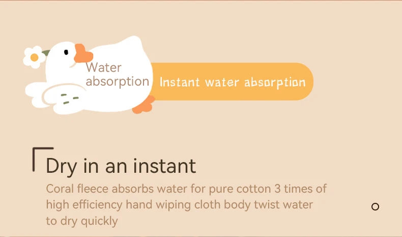 Cute Cartoon Goose Hand Towel for Kitchen and Bathroom - Hanging, Thickened, Absorbent Hand Towel