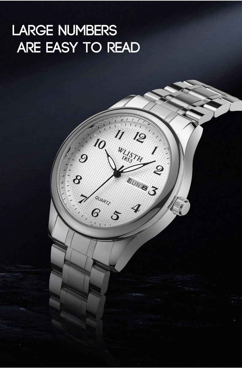 Wlisth Quartz Watch Qigital Luminous Elderly Watch Double Calendar Lovers Foreign Trade Watch