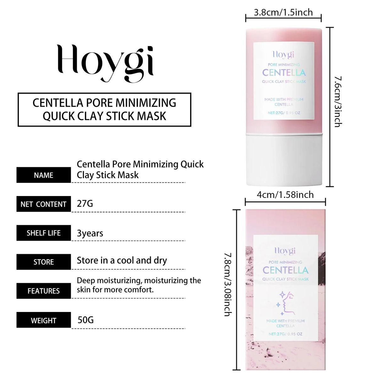 Korea Centella Rapid Pore Cleansing Clay Mask Quick Moisturizing Soothing Facial Brightening Face Mask Korean Skincare 27g