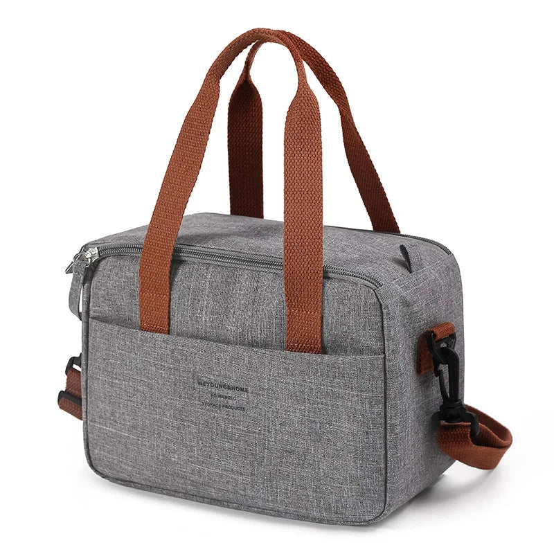 Portable Lunch Bag For OL Women Thermal Insulated Lunch Box Tote Cooler Handbag Waterproof Bento Pouch Office Food Shoulder Bags