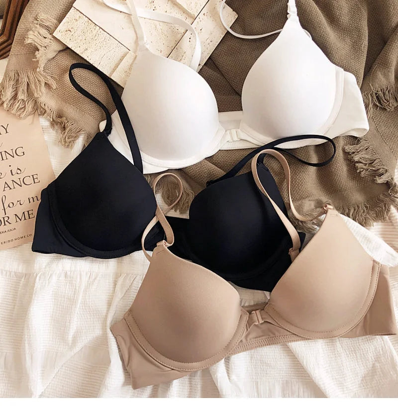 1/2 Cup Seamless Bras For Women Underwear Push Up Bra Bralette Comfort Soft Invisible Brassiere Non-Wire Simple Sexy Lingerie Pu