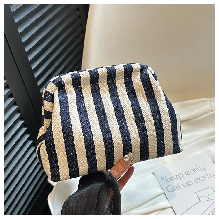Summer Woven Crochet Purses for Women Beach Clutch Handbags 2026 Dumpling Hobo Casual Colorblock Bag Ladies Ruched Cloud Purse