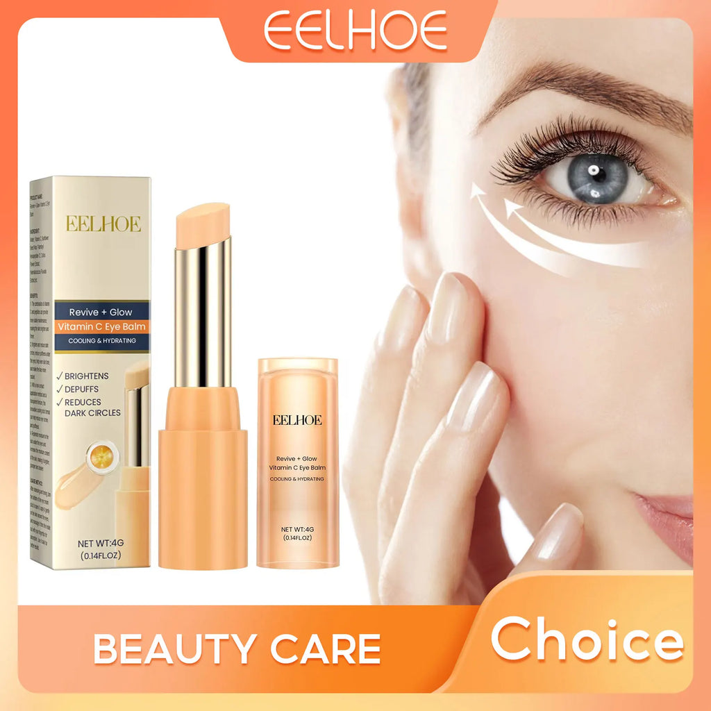 Vitamin C Eye Cream Stick Anti-Wrinkle Moisturizing Balm Eye Bag Removal Dark Circles Reduce Fine Lines Anti Puffiness Eye Cream