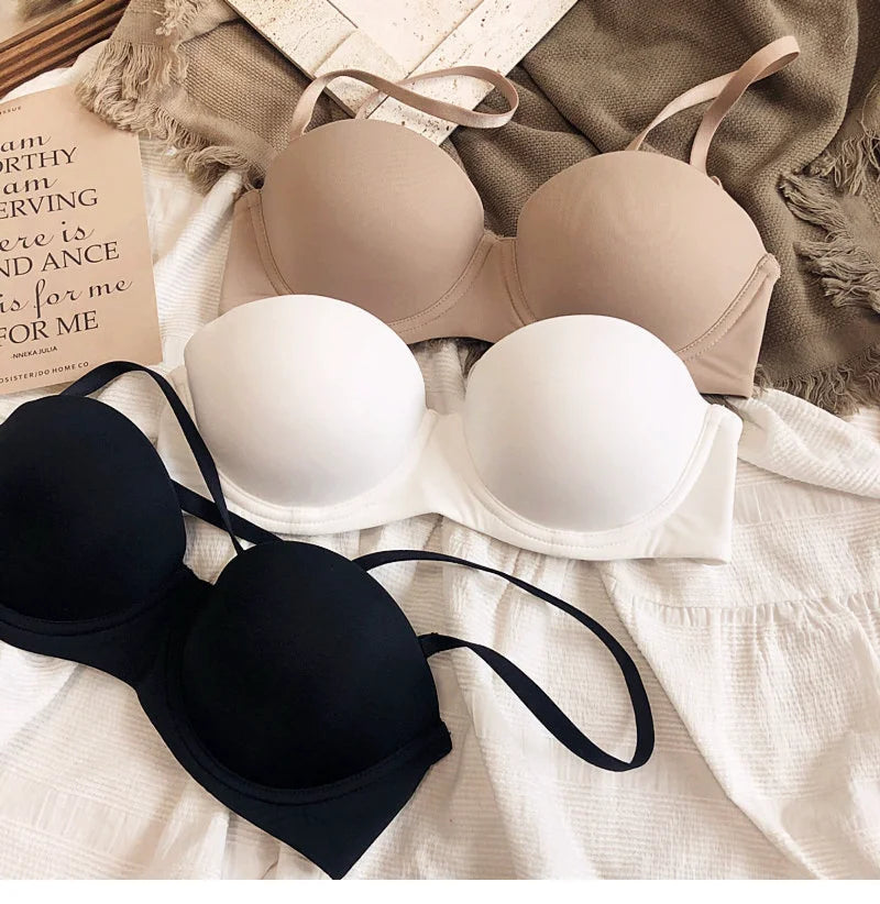 1/2 Cup Seamless Bras For Women Underwear Push Up Bra Bralette Comfort Soft Invisible Brassiere Non-Wire Simple Sexy Lingerie Pu