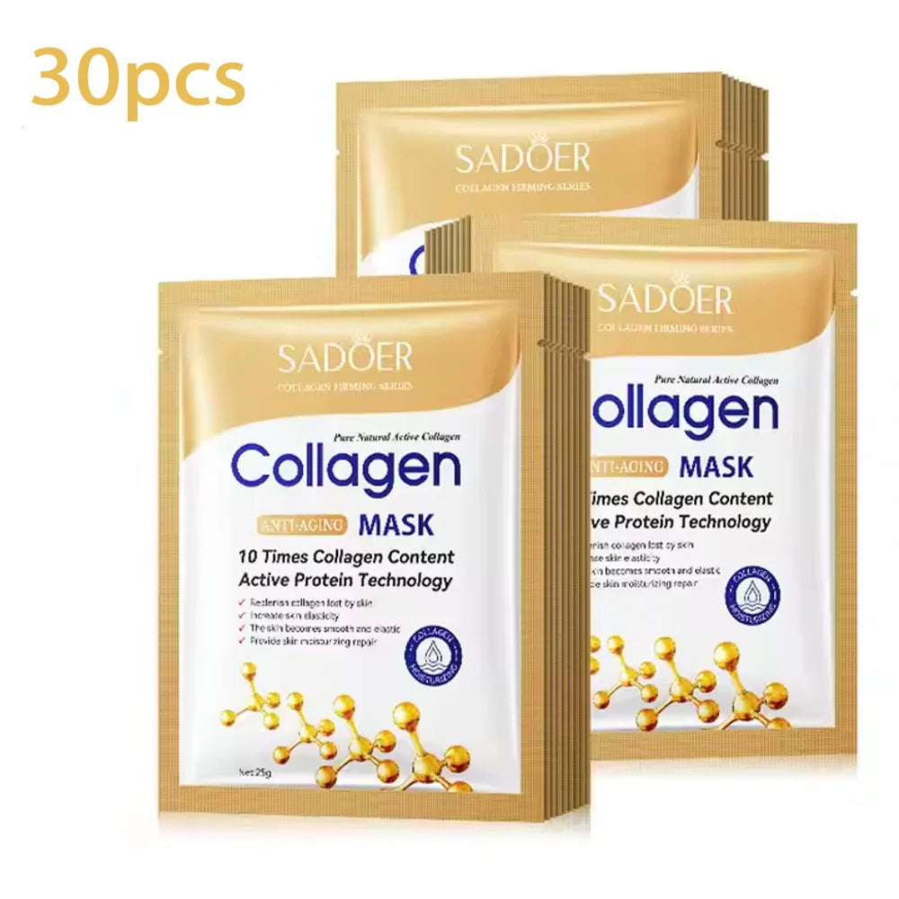 SADOER Collagen Face Sheet Mask Firming Moisturizing Repair Brightening Skincare