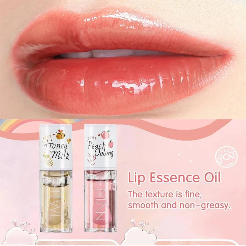 White Peach And Honey Lip Oil Soothes Dry Moisturizes And Does Not Fade Lovely Big Brush Head Lip Gloss