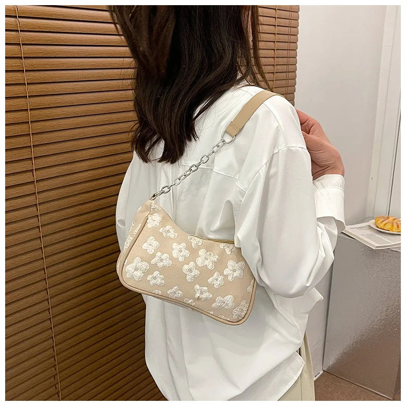 Fashion Felt Shoulder Bags for Women Small Casual Underarm Bag Female Hand Crossbody Bags for Women