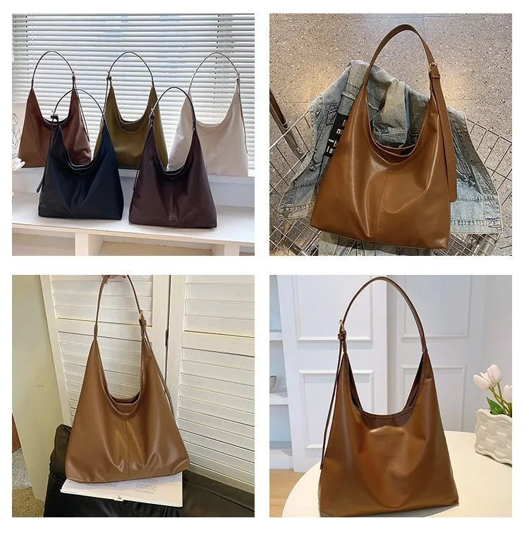 HOMEFISH New Tote Bag Hand Bill of Lading Shoulder Women's Bag Retro Simple Large Bag Tote Bag