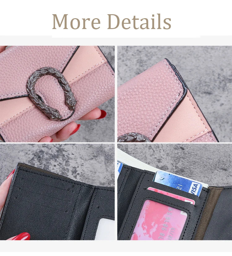 Fashionable Wallet Zipper Coin Purse Women Short Wallets Handbag Women's Clutch Bag Card Holder Pu Leather Wallet Folding Walle