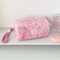 Leopard Print Plush Makeup Bags with Handle Portable Travel Cosmetic Storage Bag Toilet Bag Cute Pencil Case Fashion Handbag