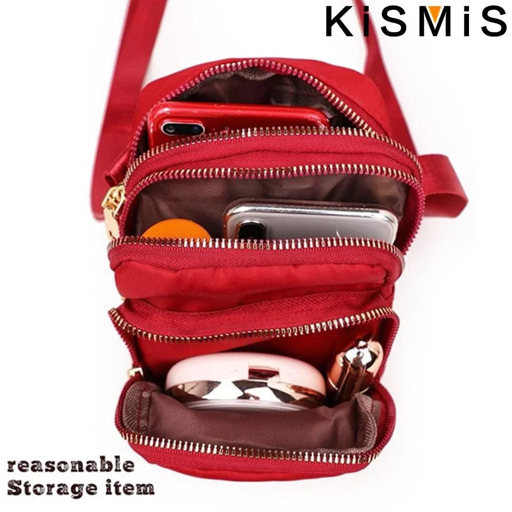 Fashion Women Nylon Crossbody Bag Adjustable Shoulder Purse Casual Handbag Mobile Phone Pouch for Everyday Use