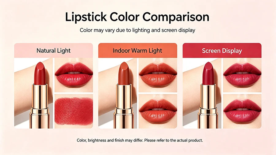 Lipstick Red Brown Lipstick Waterproof Moisturizing Mirror Lip Gloss Natural Long-Lasting Makeup Valentine's Day Gift