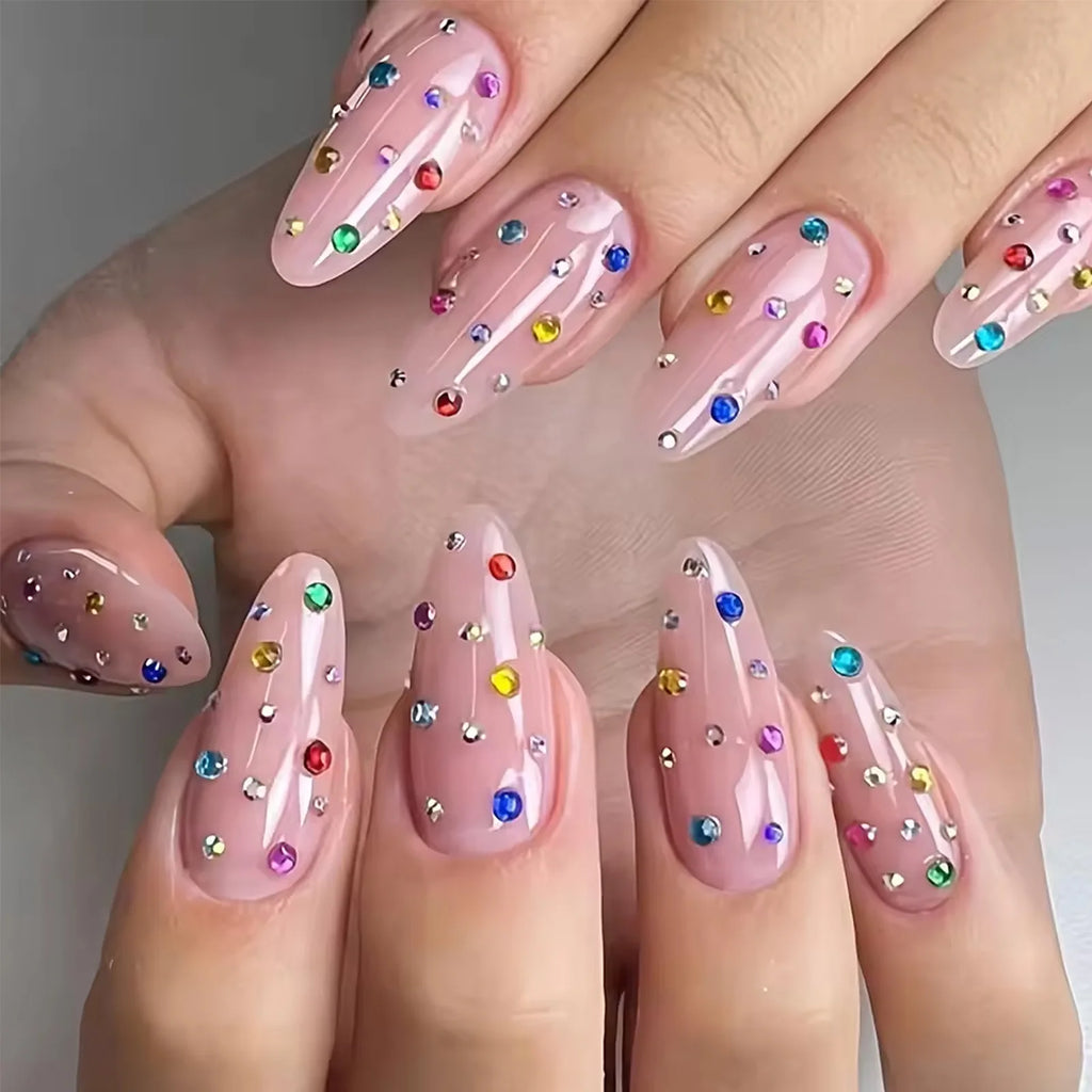 12 Cell Sparkling Crystal Nail Art Beads - Flat Base Stones for Multi‑scene Embellishment - Decorates Nails Shoes Makeup Pouches