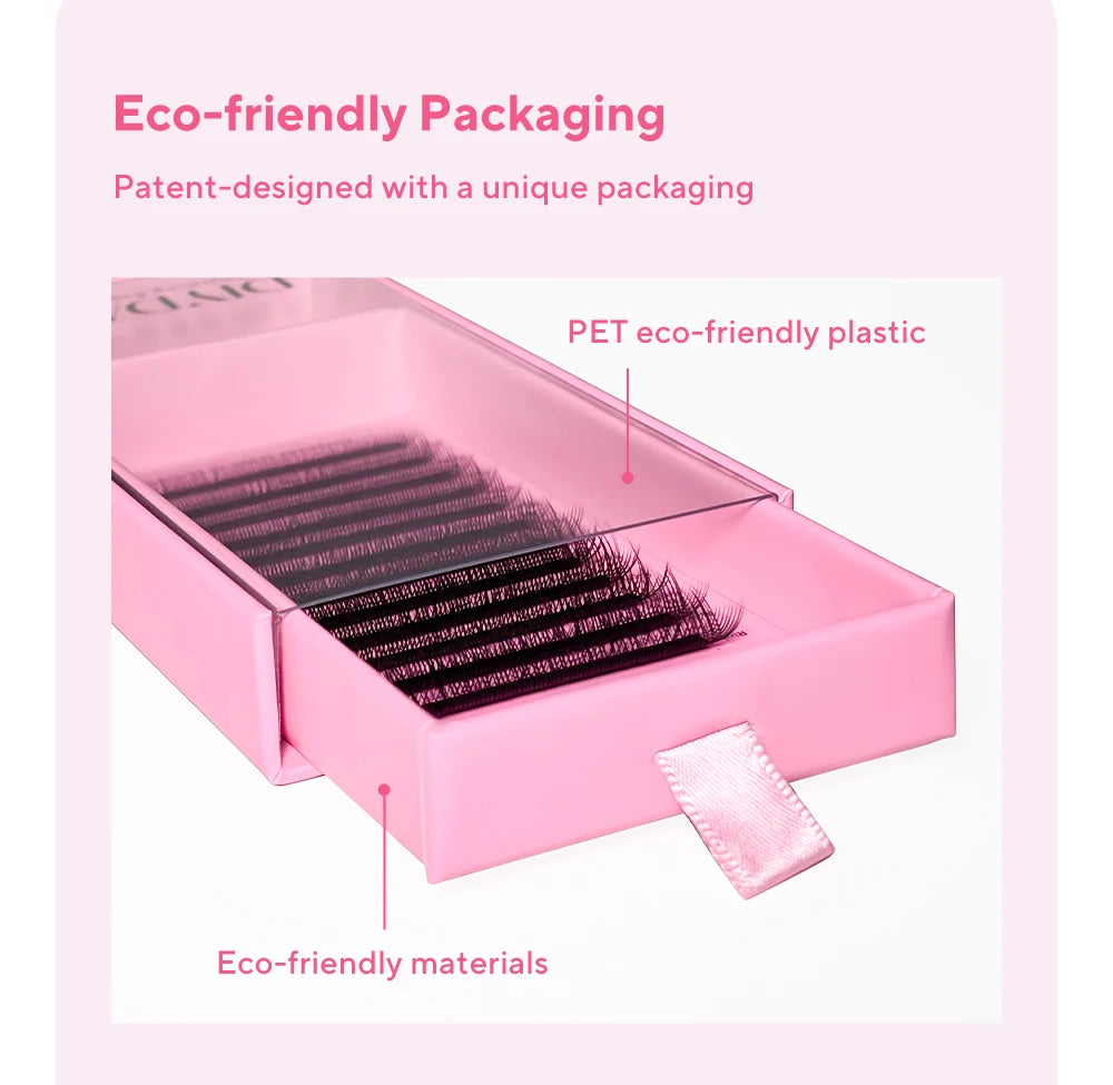 DIYDAY U-shaped YY Eyelash Extension Premium PBT Double Layer U-Shaped YY Lashes Ultra Soft Featherlight False Mink UY Eyelashes