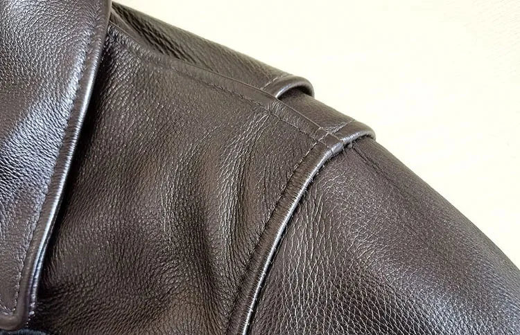 Dark Brown G1 Pilot Leather Jacket Women Military Style Plus Size 3XL Natural Cowhide Autumn Aviation Genuine Leather Coats