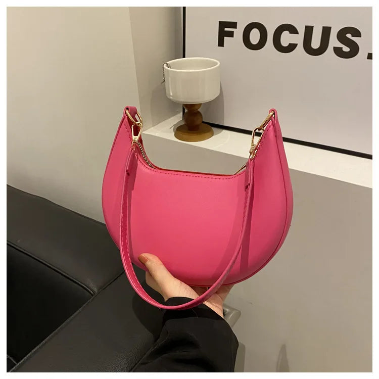 New Fashionable High-end Moon-shaped Baseball Bag Showing Luxury Women's Single Shoulder Bag Elegant lady Handbags bolso mujer