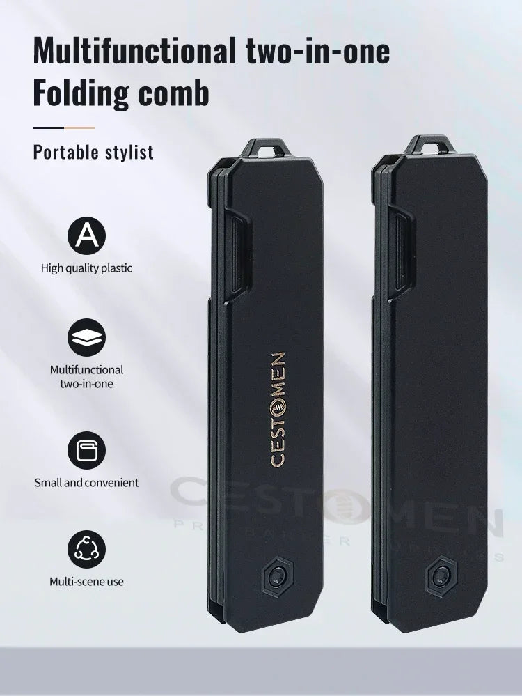 New 1/2/3 in 1 Pocket Folding Combs Plastic Wide Tooth Oil Head Comb Beard Combing Barber Clipper Comb Salon Hair Styling Tools