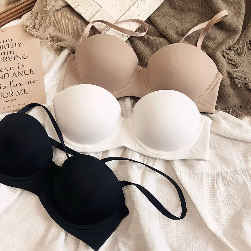 1/2 Cup Seamless Bras For Women Underwear Push Up Bra Bralette Comfort Soft Invisible Brassiere Non-Wire Simple Sexy Lingerie Pu