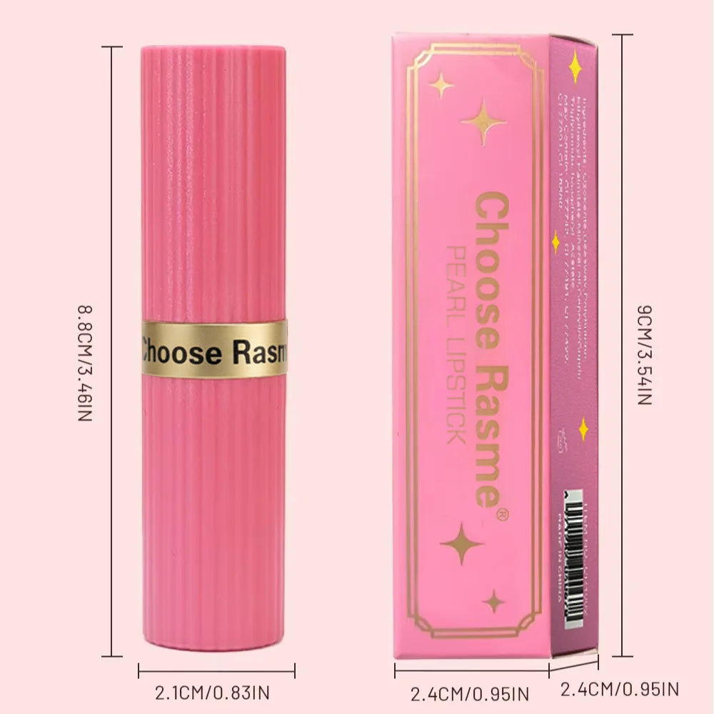 Pearlescent Pink Glitter Velvet Lipstick Metallic Waterproof Long Lasting Matte Shimmer Diamond Lipstick Women Makeup Cosmetic