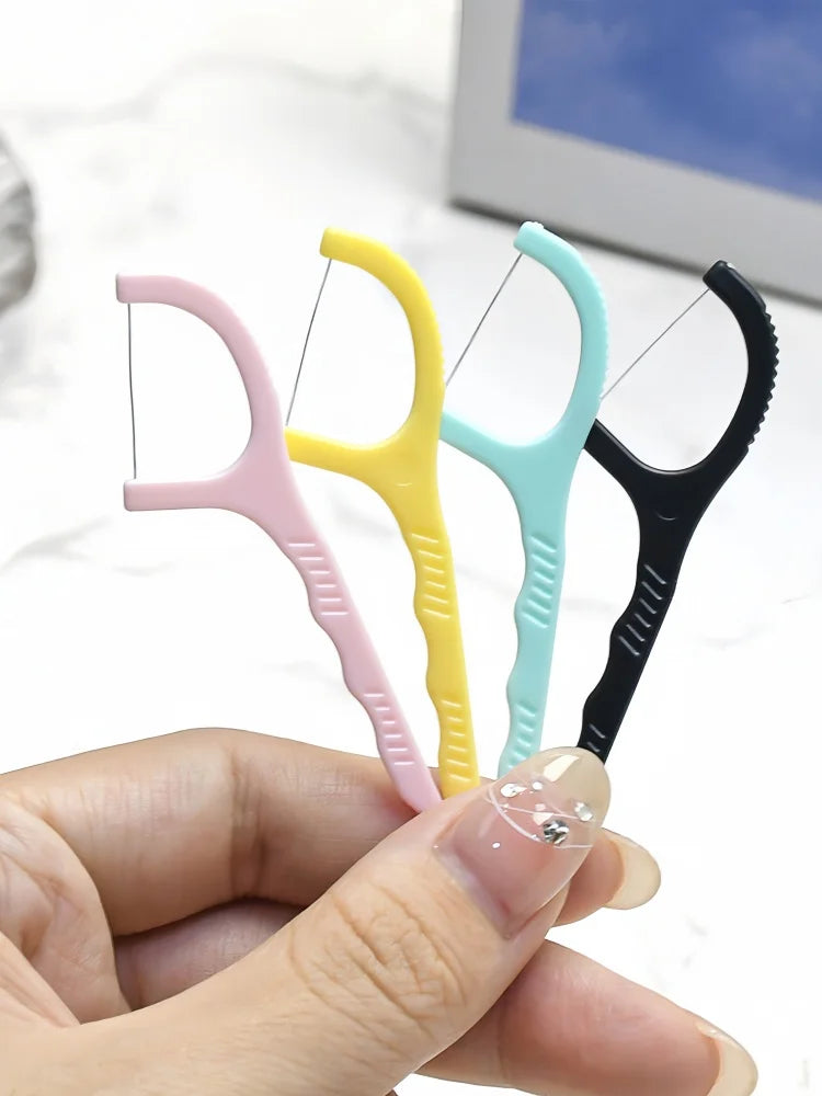 500 Pieces Ultra-Fine Dental Floss Picks for Adults Portable Toothpicks And Floss Combination Bulk Pack Household Dental Care Se