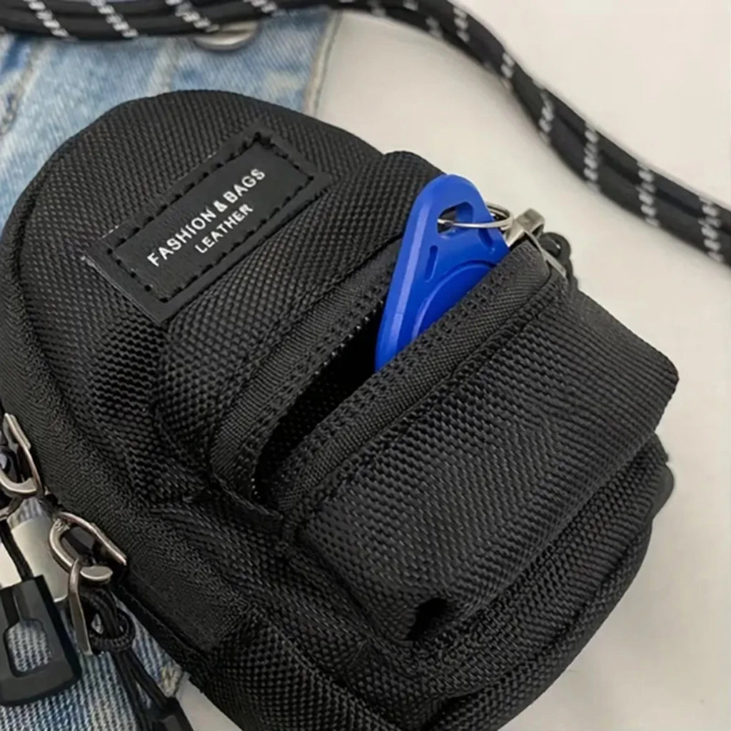 Mini Coin Purses Men Women Couples Crossbody Bag Portable Wallets Earphone Key Shoulder Bags Hip Hop Casual All-match Newest
