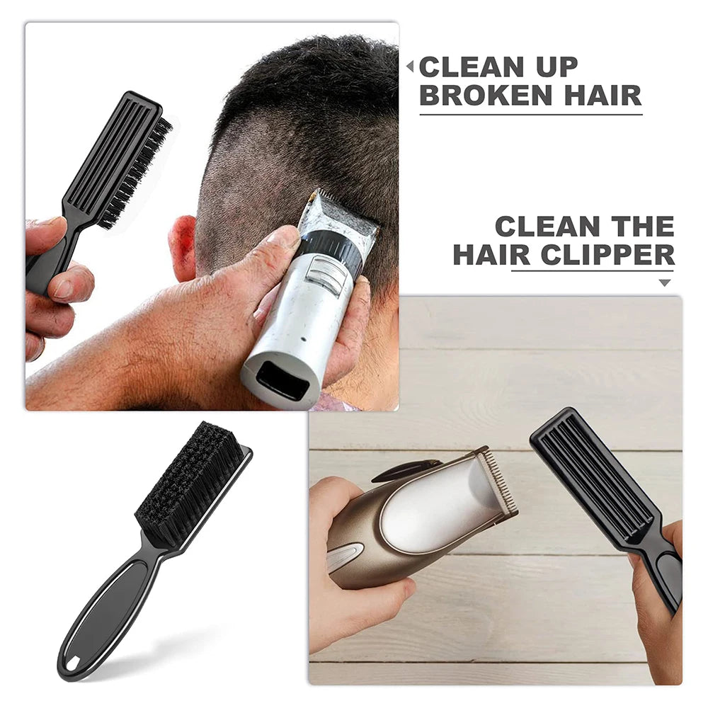 Barber Neck Duster Brush Sets Plastic Handle Hairdressing Soft Hair Cleaning Brush Head Shape Carving Cleaning Brush
