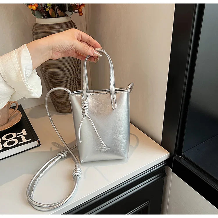 PU Leather Mini Crossbody Bag for Women 2025 New Korean Fashion Luxury Shoulder Bags Female Simple Retro Handbags and Purses
