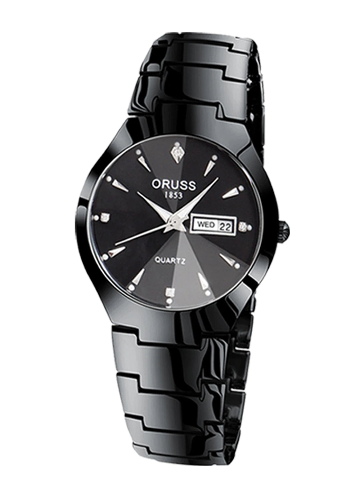ORUSS Couple Watch Waterproof Casual Fashion Women Men Quartz Watches Ladies Stainless Date Week Men Clock Lover's Date Gift