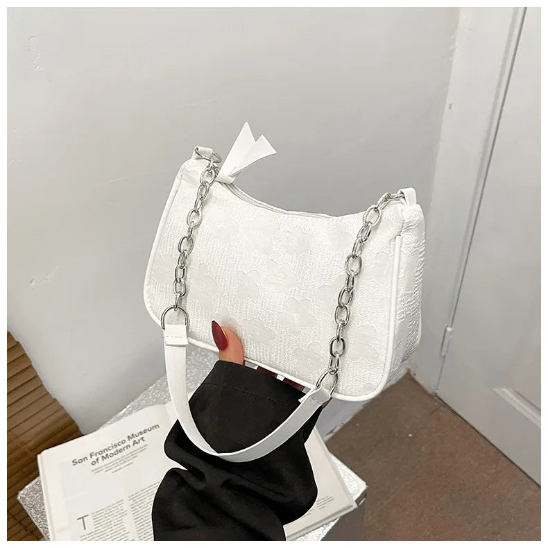 Fashion Felt Shoulder Bags for Women Small Casual Underarm Bag Female Hand Crossbody Bags for Women