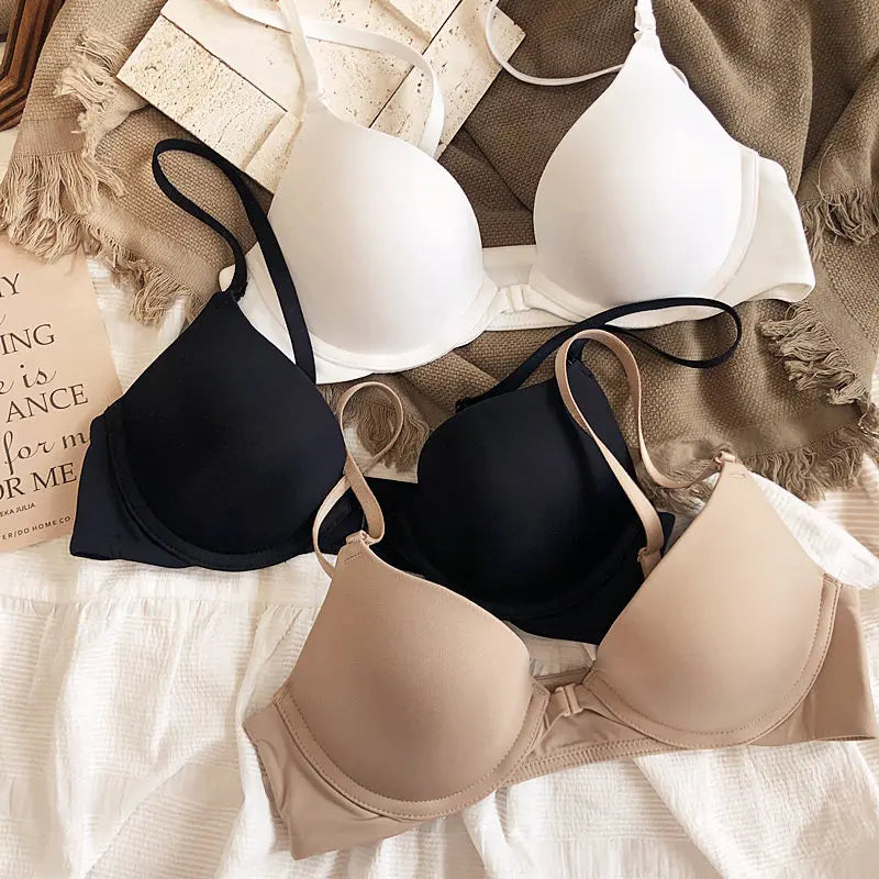 1/2 Cup Seamless Bras For Women Underwear Push Up Bra Bralette Comfort Soft Invisible Brassiere Non-Wire Simple Sexy Lingerie Pu